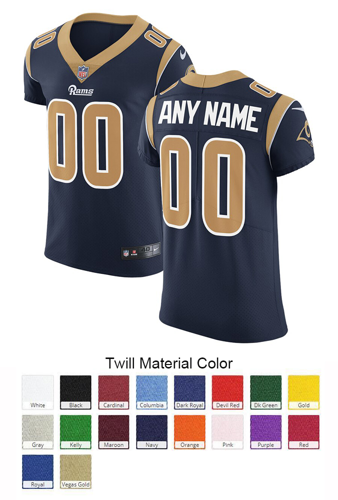 Los Angeles Rams Custom Letter and Number Kits For Navy Jersey Material Twill